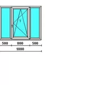 Окно трехстворчатое rehau в 137- серию