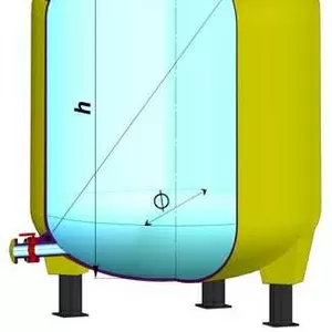 Емкости вертикальные с выпуклым дном монолитные