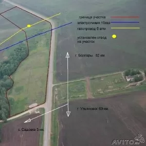 Земельный участок 9.4 га. вдоль автодороги Ульяновск-Болгары-Казань