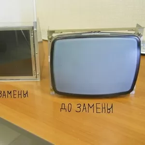 Замена мониторов ЭЛТ CRT на LCD TFT ЖКИ на системах ЧПУ станка ремонт.