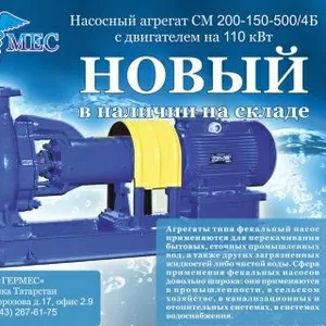 Насосный агрегат СМ 200-150-500/4Б с двигателем на 110 кВт.