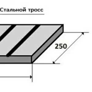 Техпластина 500х250х40,  Армированная тросом