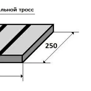 Техпластина 1000х250х40,  Армированная тросом