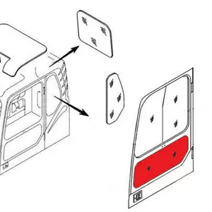 Стекло двери нежнее (триплекс) 4651658 HITACHI серия ZAXIS-3