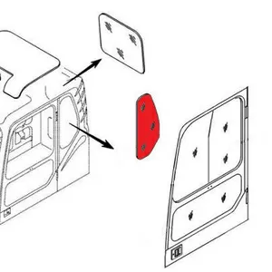 Стекло кабины левое за дверью (триплекс) 903-00073A Doosan / DAEWOO