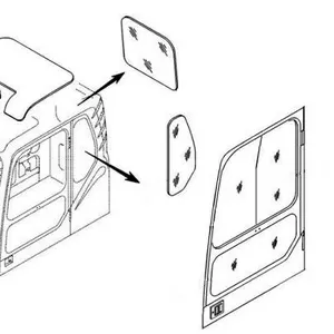 Стекло лобовое нижнее (триплекс) 4651654 HITACHI серия ZAXIS-3