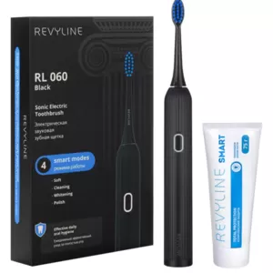 Звуковая щетка Revyline RL 060 в черном цвете и паста