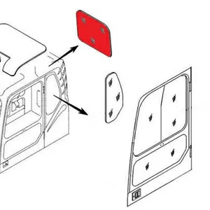 Стекло кабины заднее (триплекс) 71N6-02750 Hyundai R140-R500 серия 7 и